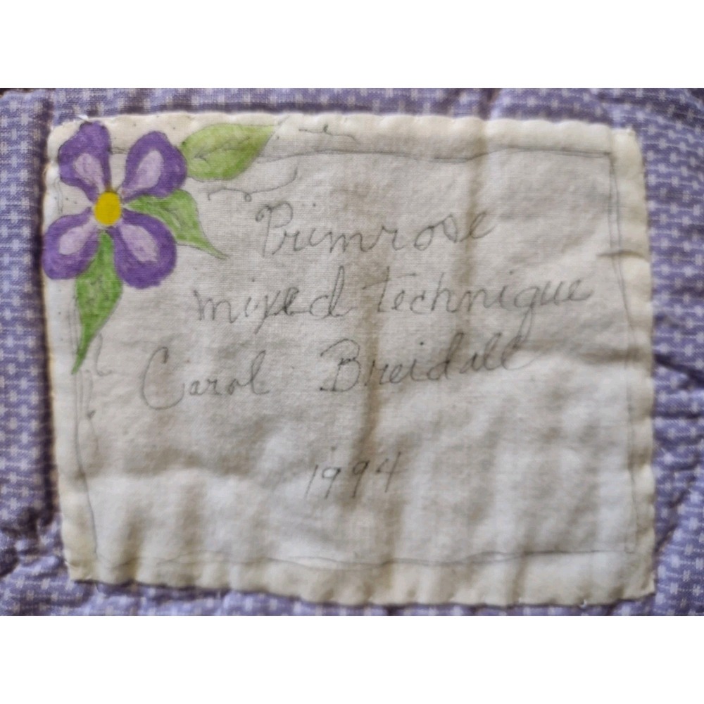Vintage Flower Design Quilt Large 70 x 94 Full Size Hand Sewn Signed 1994 - Picture 3 of 16
